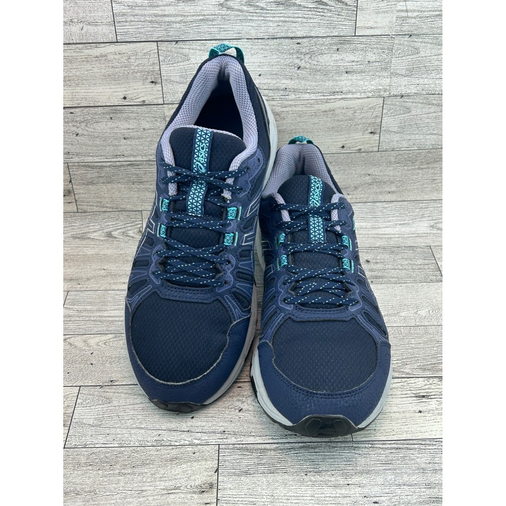 Asics Gel-Venture 7 Womens 9 Wide Navy Teal Trail Running Shoes 1012A477